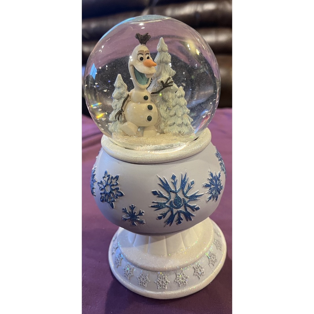 Disney Frozen Musical Revolving Snow Water Globe (Olaf) Pedestal By Kcare WORKS
